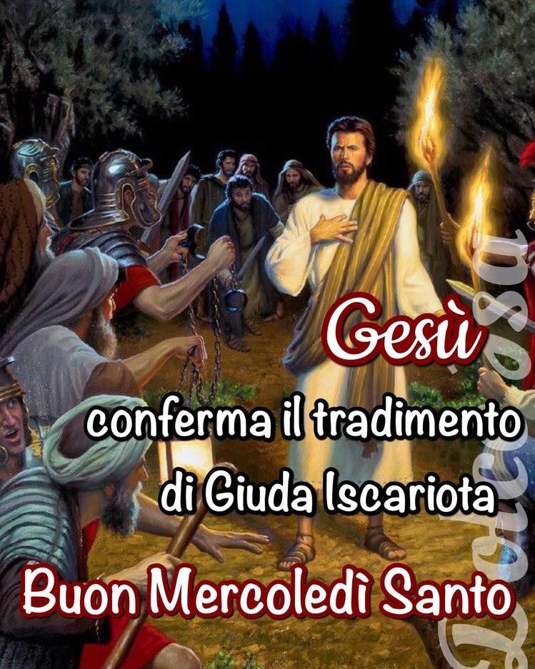 Gesù conferma il tradimento di Giuda Iscariota. Buon Mercoledì Santo