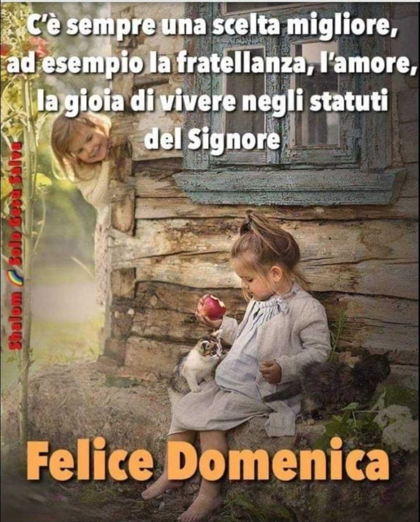 C'è sempre una scelta migliore, ad esempio la fratellanza, l'amore, la gioia di vivere negli statuti del Signore. Felice Domenica