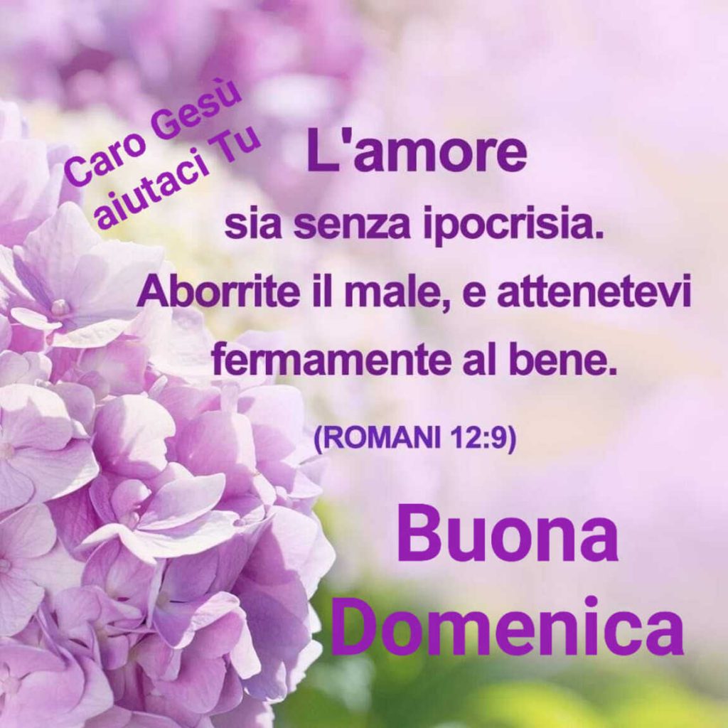 "L'amore sia senza ipocrisia. Aborrite il male, e attenetevi fermamente al bene." (Romani 12:9) Buona Domenica