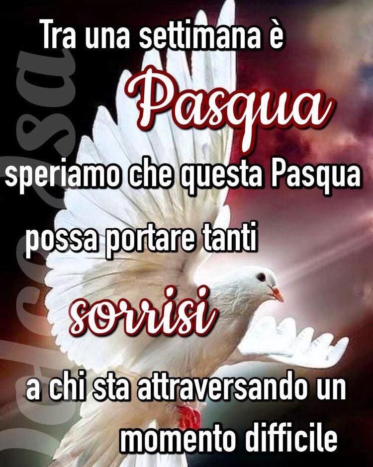 Tra una settimana è Pasqua. Speriamo che questa Pasqua possa portare tanti sorrisi a chi sta attraversando un momento difficile