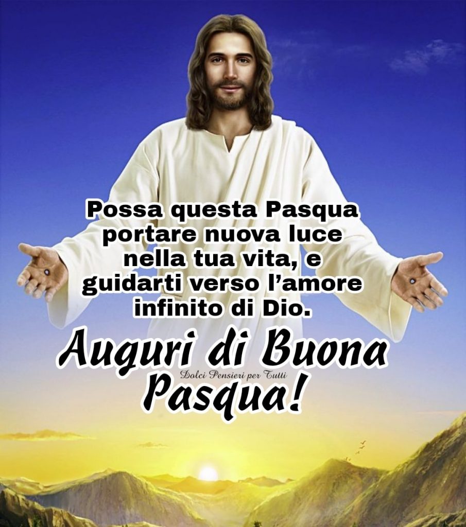 Possa questa Pasqua portare nuova luce nella tua vita, e guidarti verso l'amore infinito di Dio. Auguri di Buona Pasqua!