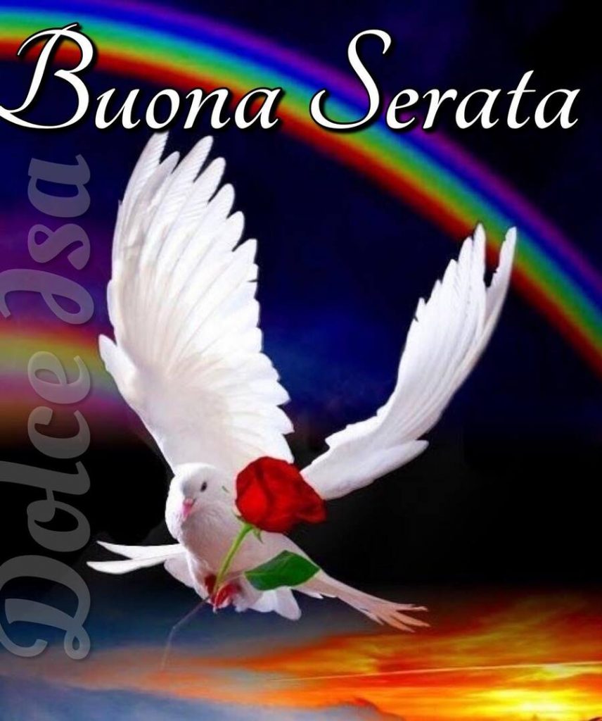 Immagini di Buona Serata con la colomba della pace