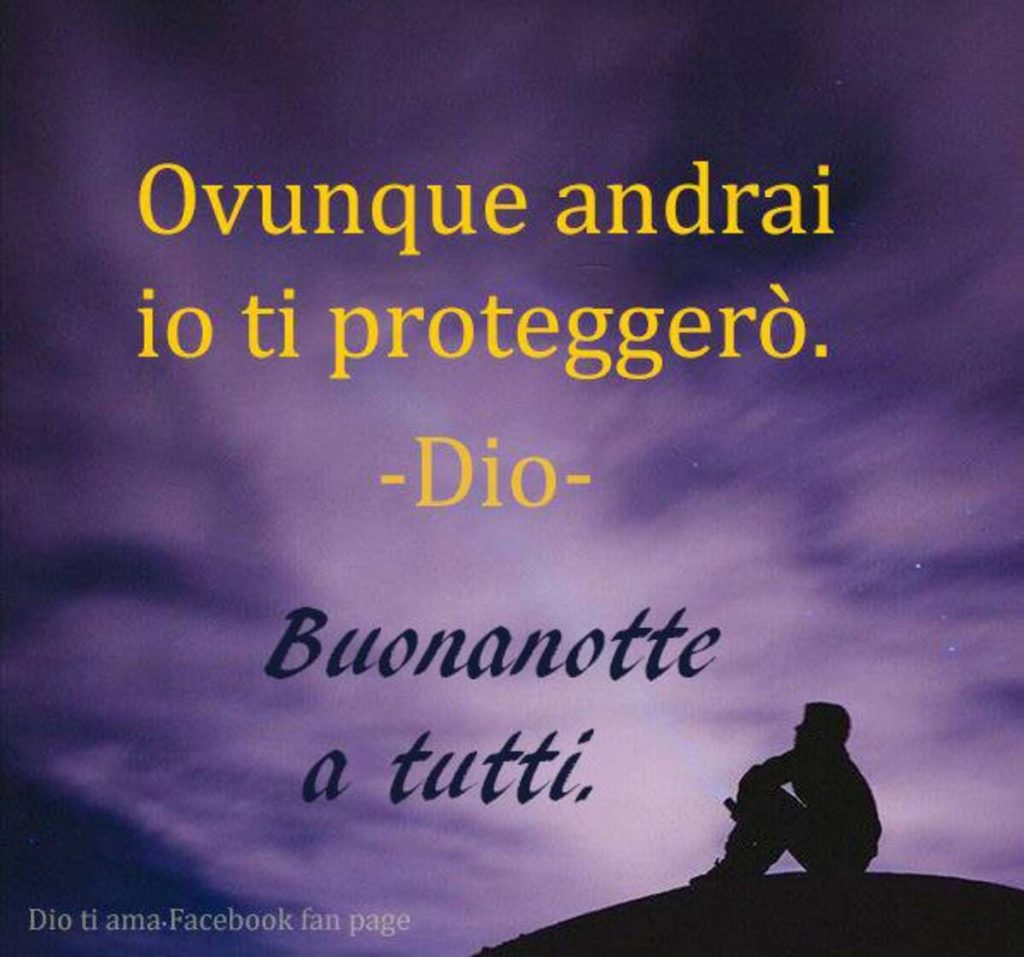 "Ovunque andrai io ti proteggerò." (Dio) Buonanotte a tutti.