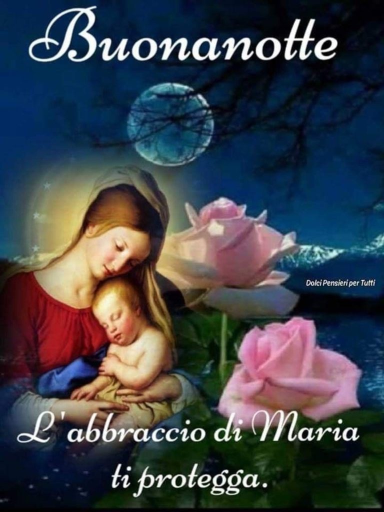 Buonanotte. L'abbraccio di Maria ti protegga.