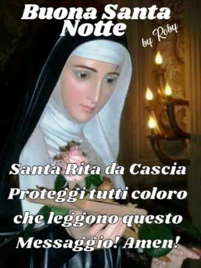 Buona Santa Notte. Santa Rita da Cascia proteggi tutti coloro che leggono questo messaggio! Amen!
