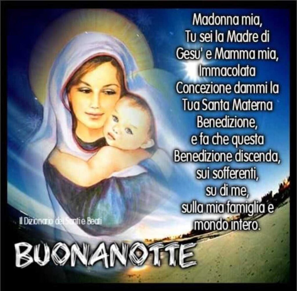 Buonanotte immagini con preghiera alla Madonna