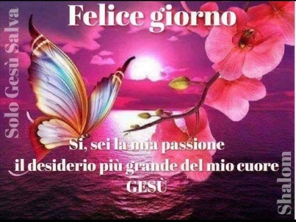 Felice Giorno. Si, sei la mia passione, il desiderio più grande del mio cuore, Gesù.