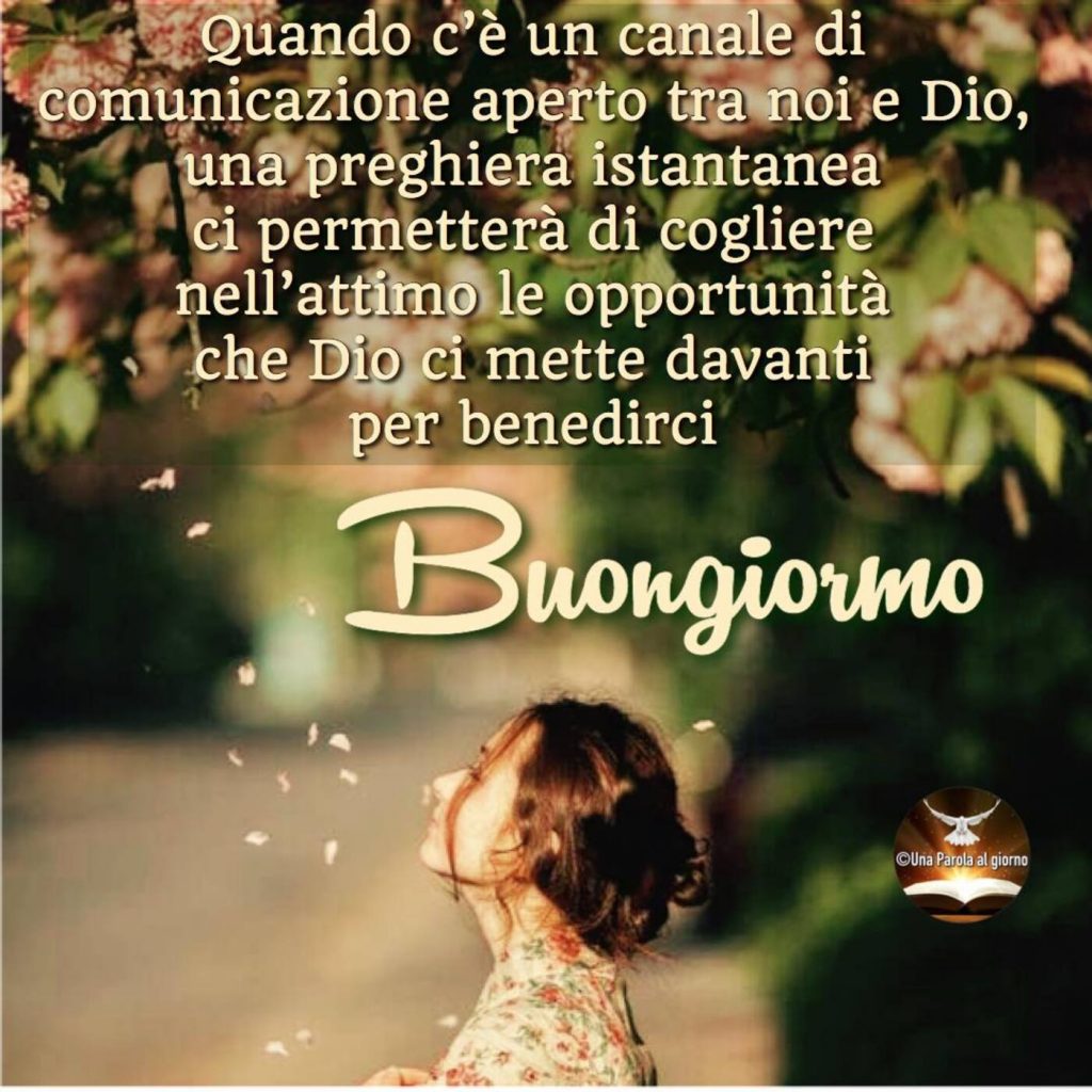 Quando c'è un canale di comunicazione aperto tra te e Dio, una preghiera istantanea ti permette di cogliere nell'attimo le opportunità che Dio ti mette davanti per benedirti. Buongiorno