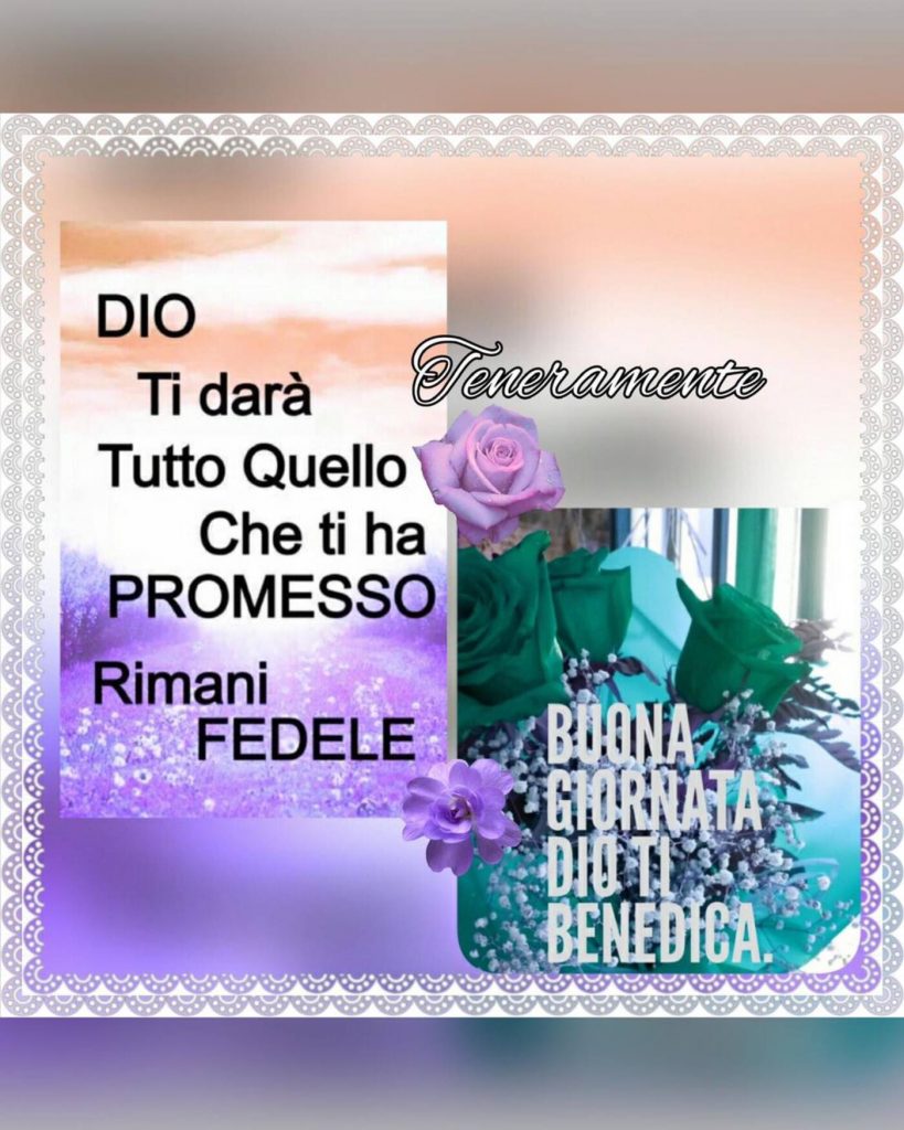 Dio ti darà tutto quello che ti ha promesso. Rimani fedele. BUONA GIORNATA DIO TI BENEDICA