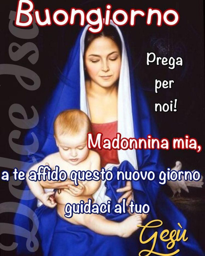 Buongiorno. Prega per noi! Madonnina mia, a Te affido questo nuovo giorno, guidaci al Tuo Gesù