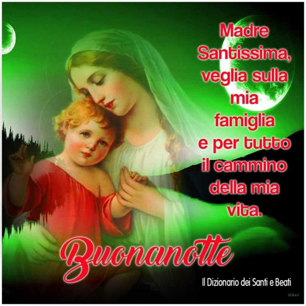 Madre Santissima, veglia sulla mia famiglia e per tutto il cammino della mia vita. Buonanotte