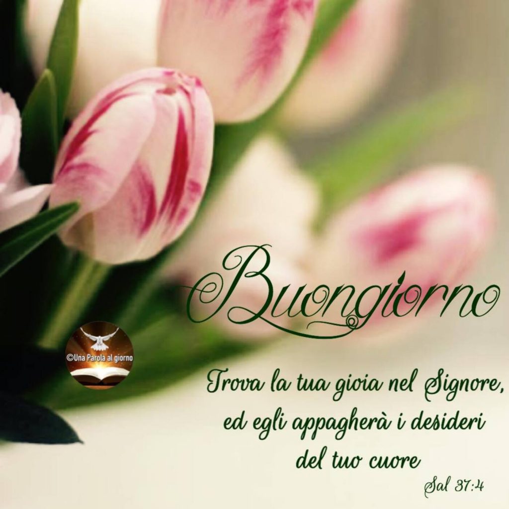 Buongiorno. Trova la tua gioia nel Signore, ed egli appagherà i desideri del tuo cuore. (Sal 37:4)