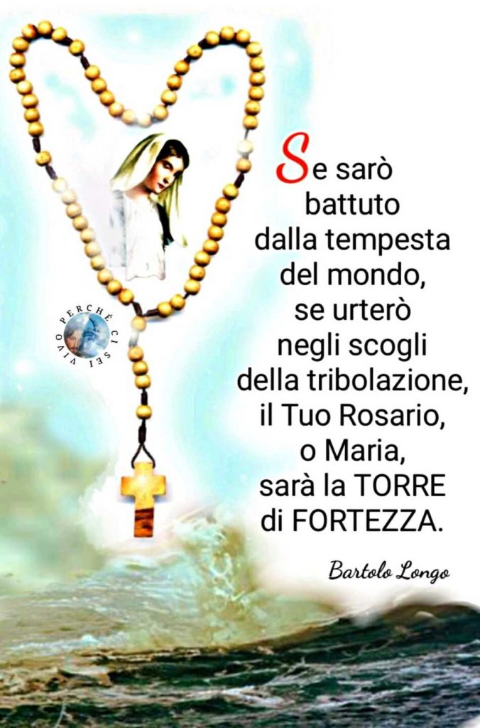 Se sarò battuto dalla tempesta del mondo, se urterò negli scogli della tribolazione, il Tuo Rosario, o Maria, sarà la Torre di Fortezza. (Bartolo Longo)