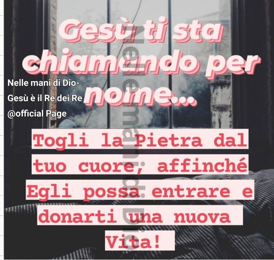 Gesù ti sta chiamando per nome... Togli la pietra dal tuo cuore, affinché Egli possa entrare e donarti una nuova vita!