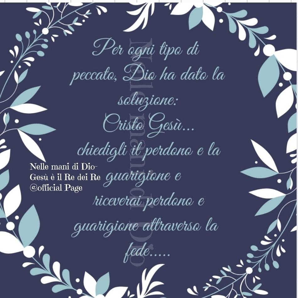 Per ogni tipo di peccato, Dio ha dato la sua soluzione: Cristo Gesù... chiedigli il perdono e la guarigione e riceverai perdono e guarigione attraverso la fede...