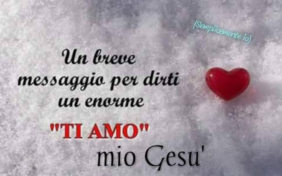 Un breve messaggio per dirti un enorme "TI AMO" mio Gesù