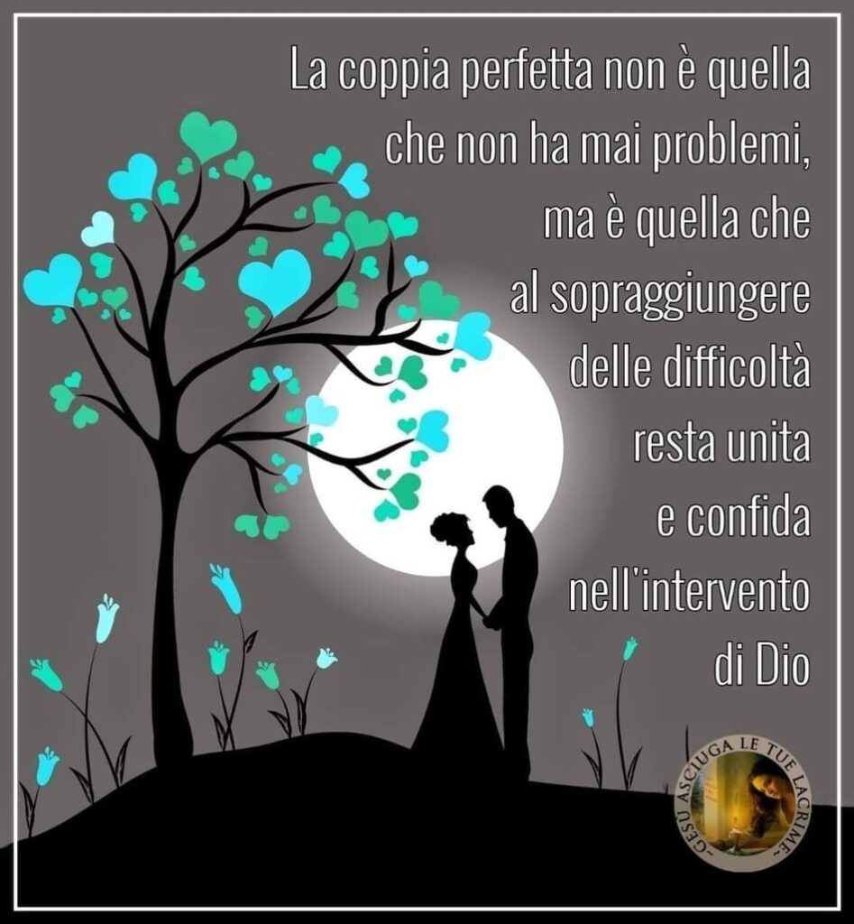 La coppia perfetta non è quella che non ha mai problemi, ma è quella che al sopraggiungere delle difficoltà resta unita e confida nell'intervento di Dio.