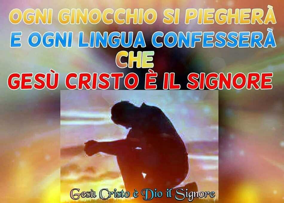 Ogni ginocchio si piegherà e ogni lingua confesserà che Gesù Cristo è il Signore.