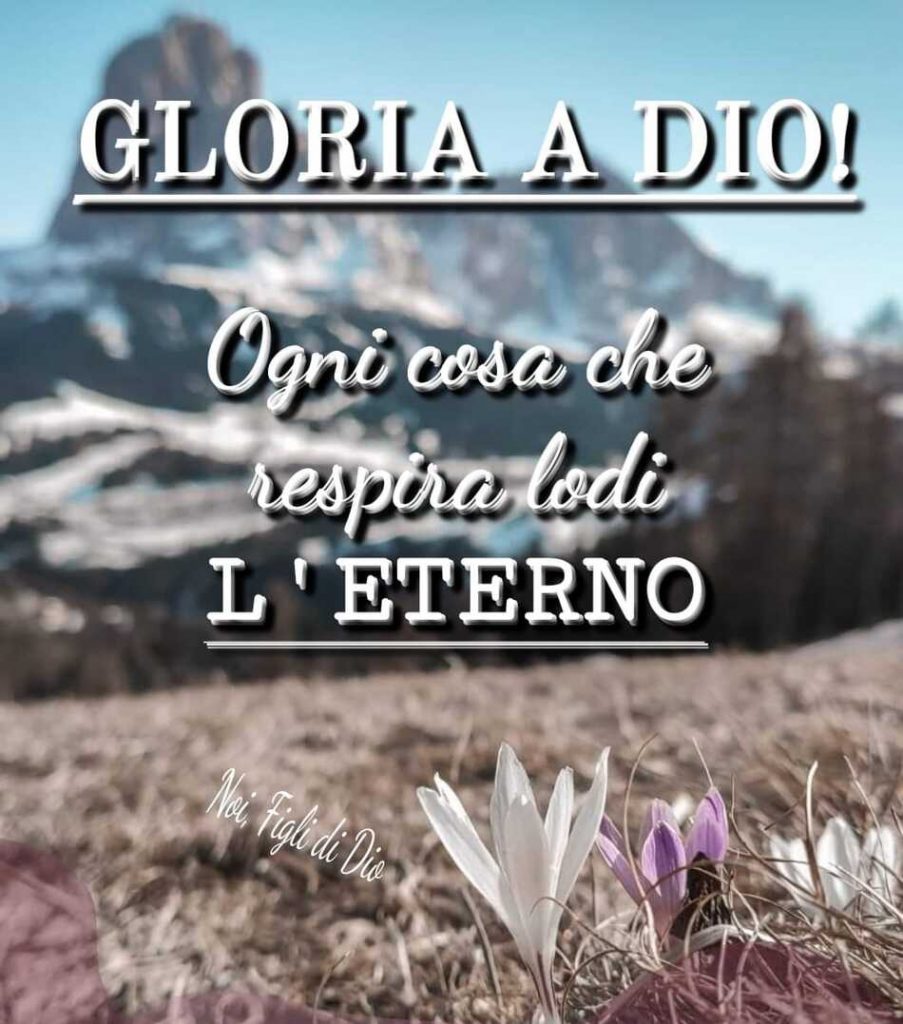 GLORIA A DIO! Ogni cosa che respira lodi l'Eterno