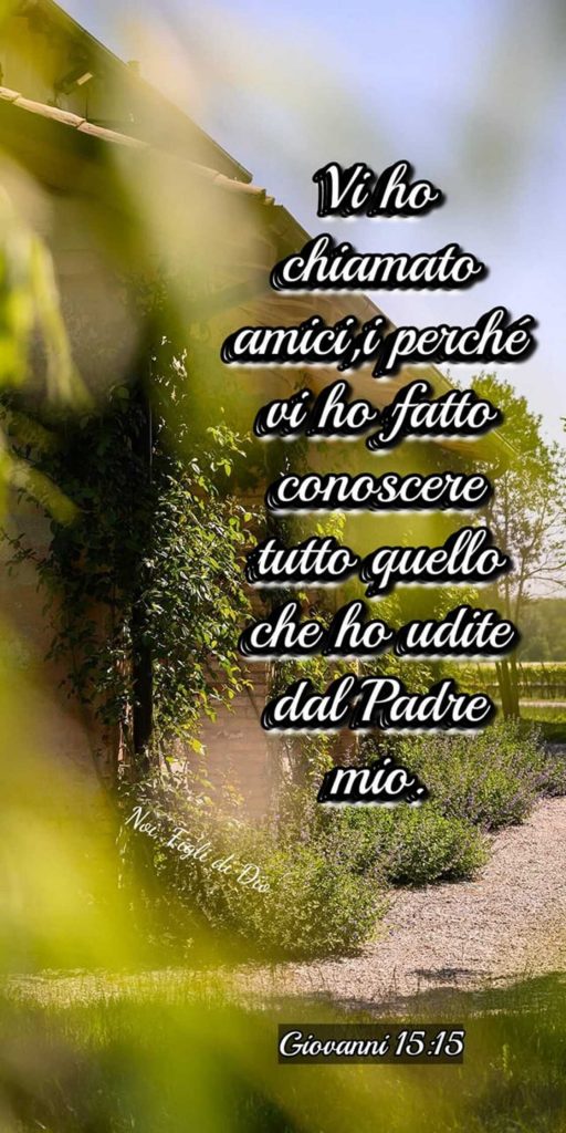 Vi ho chiamato amici, perché vi ho fatto conoscere tutto quello che ho udite dal Padre mio. (Giovanni 15:15)