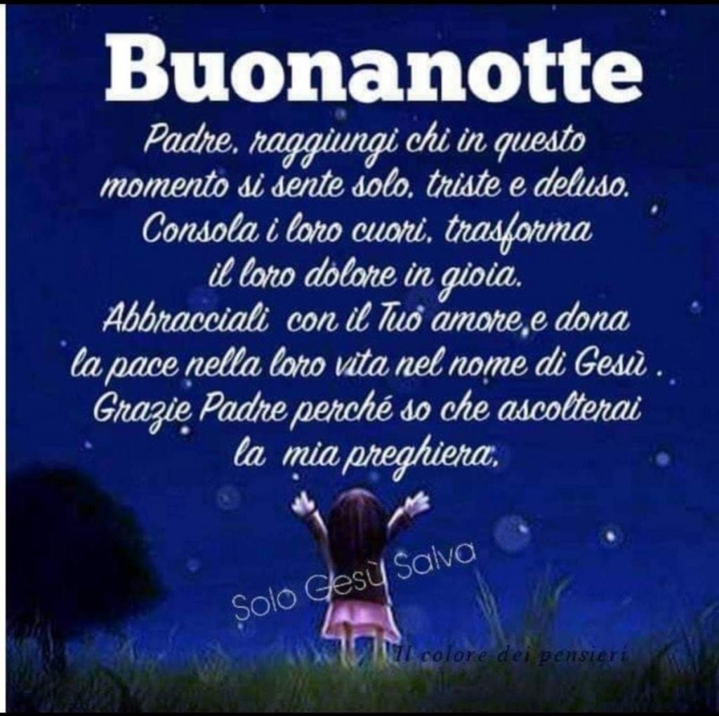 Buonanotte con preghiera immagini bellissime