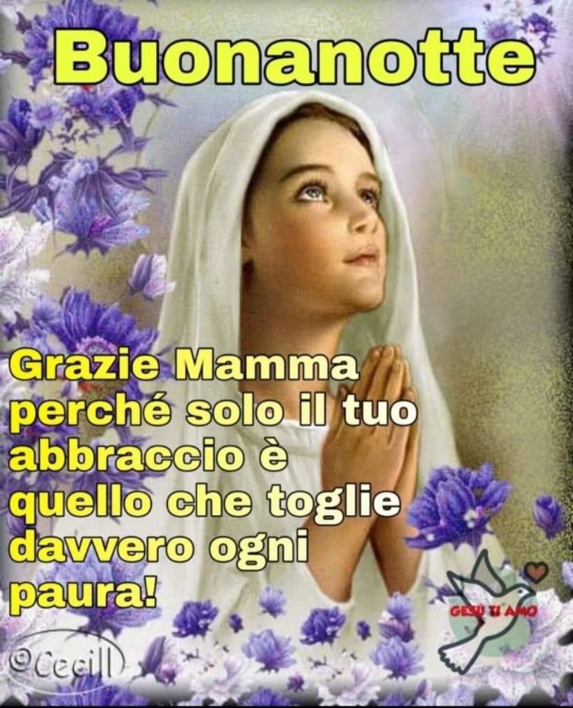 Buonanotte. Grazie Mamma perché solo il tuo abbraccio è quello che toglie davvero paura!