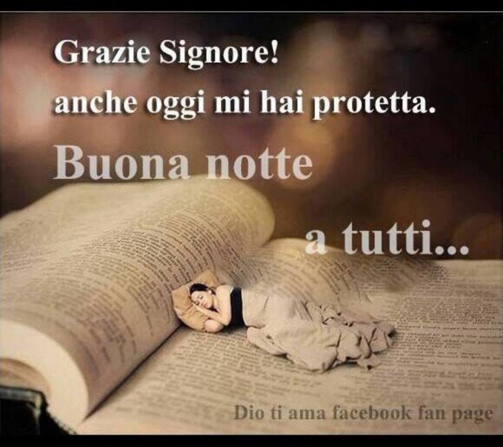 Grazie Signore! Anche oggi mi hai protetta. Buona Notte a tutti...