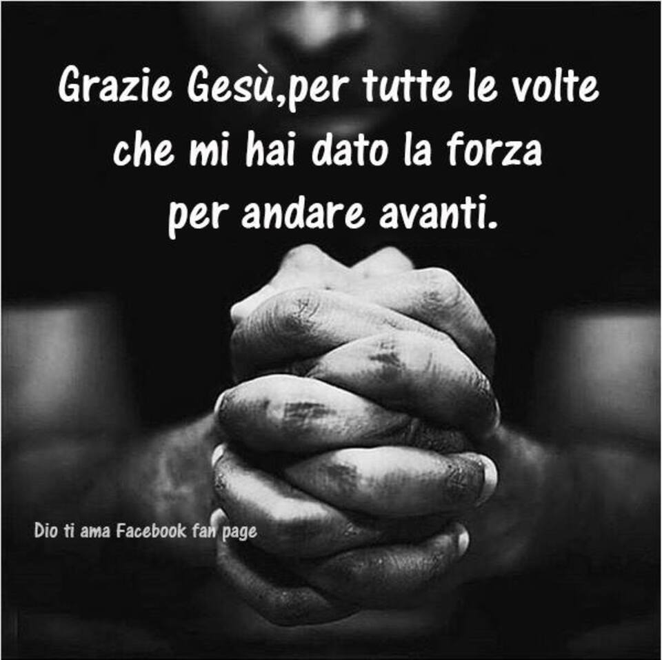 Grazie Gesù, per tutte le volte che mi hai dato la forza per andare avanti. (Dio ti ama facebook fan page)