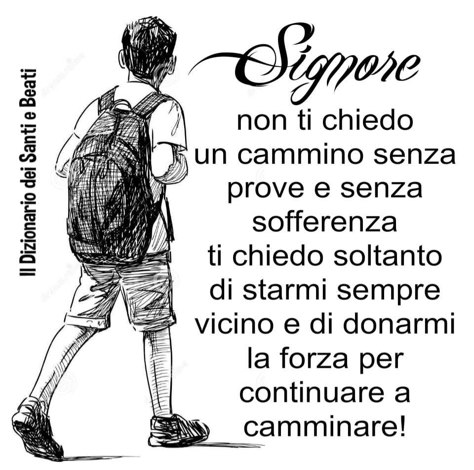 Signore, non ti chiedo un cammino senza prove e senza sofferenza, ti chiedo soltanto di starmi vicino sempre e di donarmi la forza per continuare a camminare!