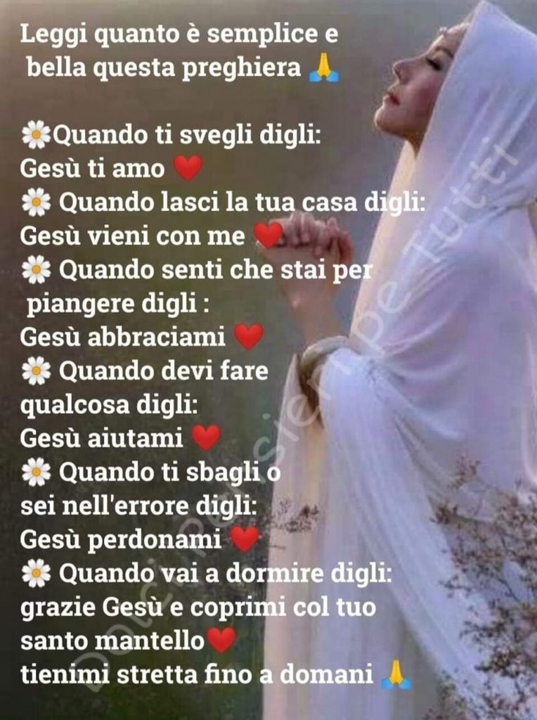 Leggi quanto è bella e semplice questa preghiera