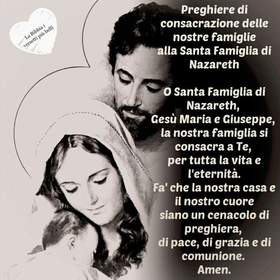 Preghiere per la consacrazione delle nostre famiglie alla Santa Famiglia di Nazareth