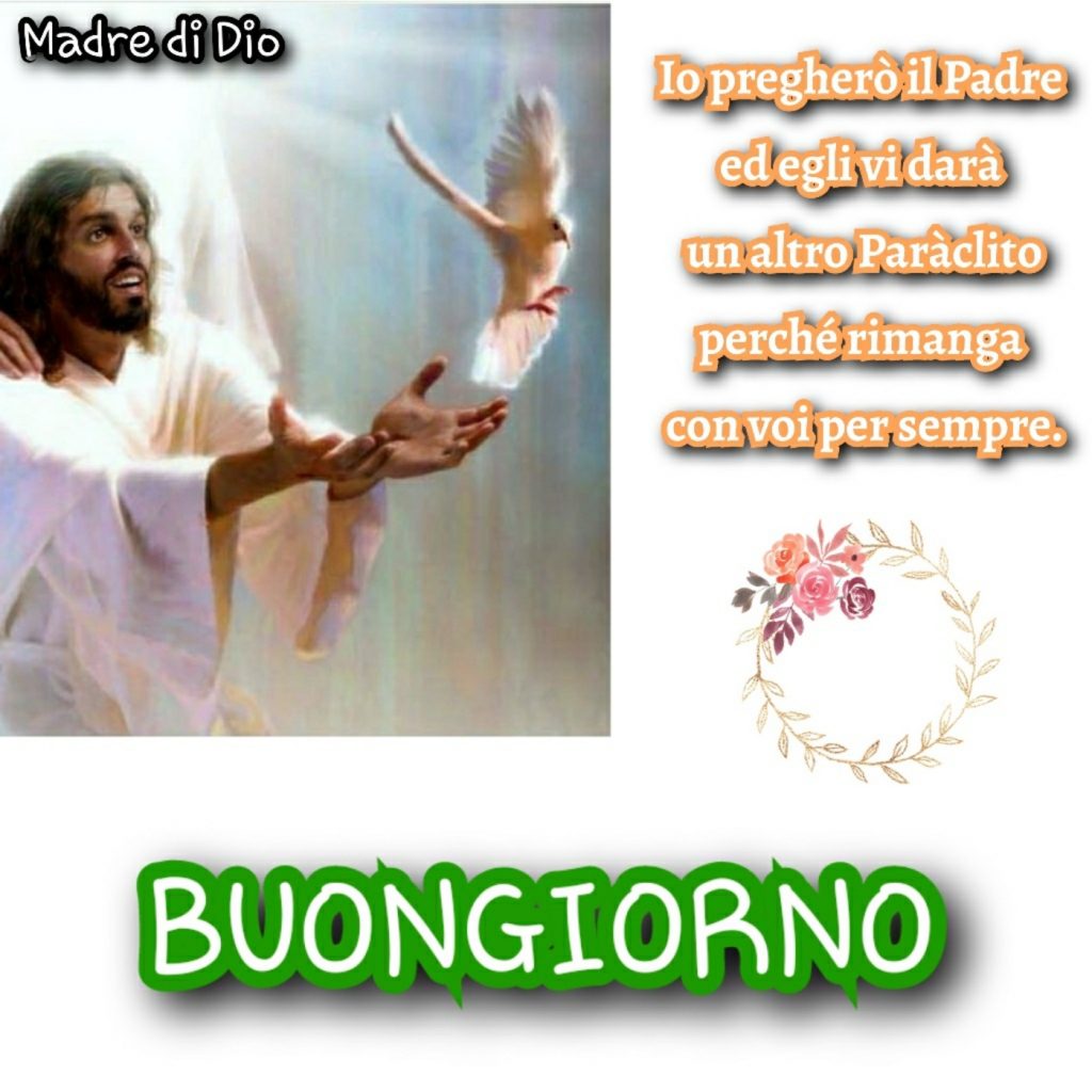 Io pregherò il Padre ed Egli vi darà un altro Paràclito perché rimanga con voi per sempre. BUONGIORNO