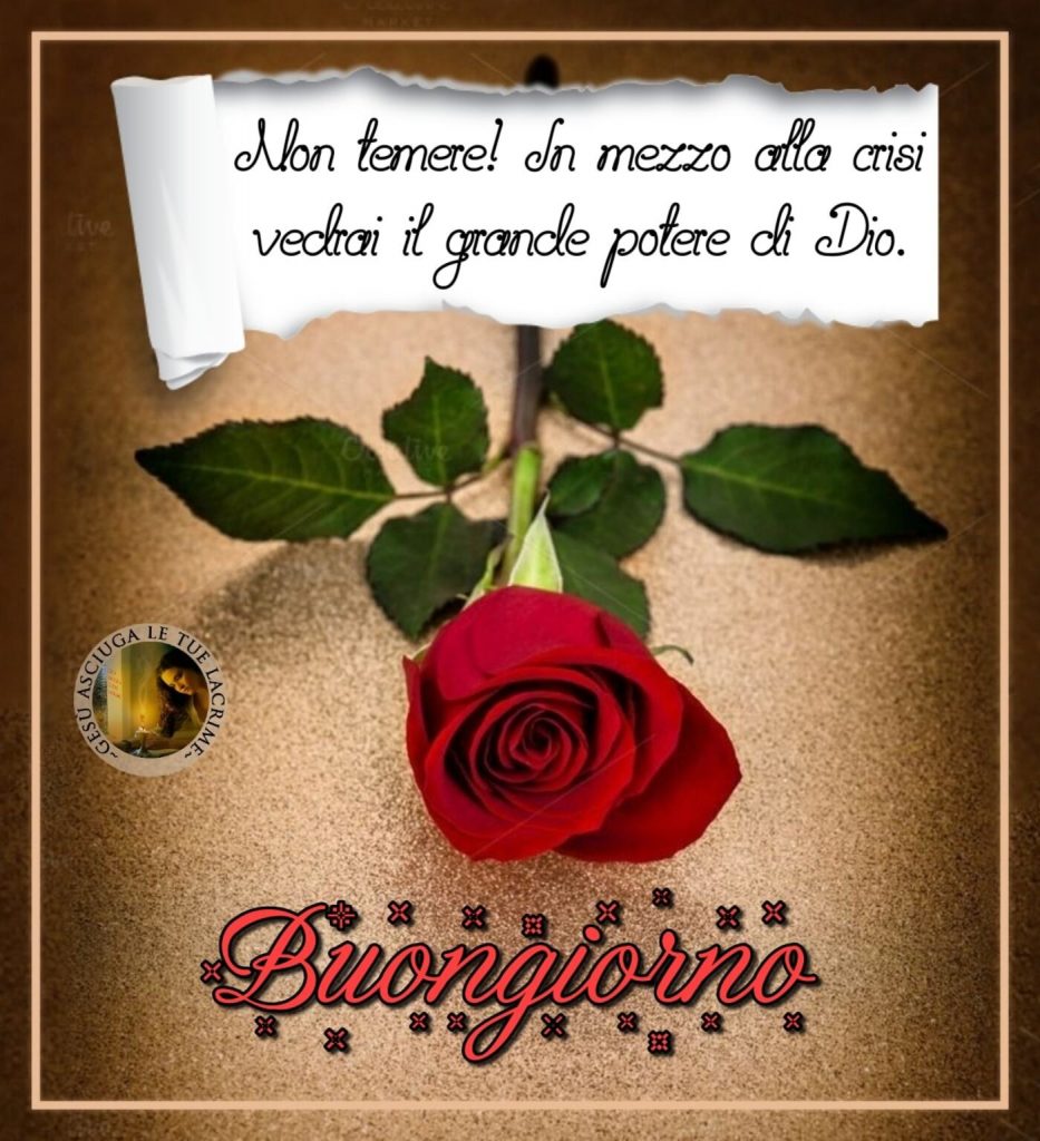 Non temere! In mezzo alla crisi vedrai il grande potere di Dio. Buongiorno