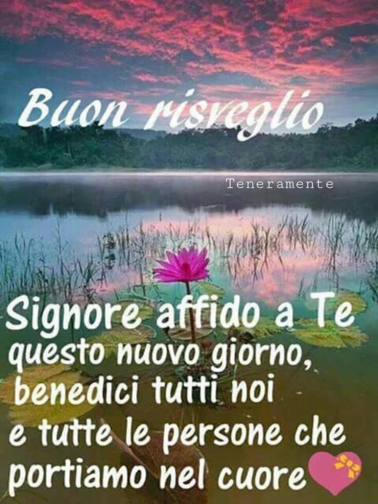 Buon risveglio. Signore affido a Te questo nuovo giorno, benedici tutti noi e tutte le persone che portiamo nel cuore