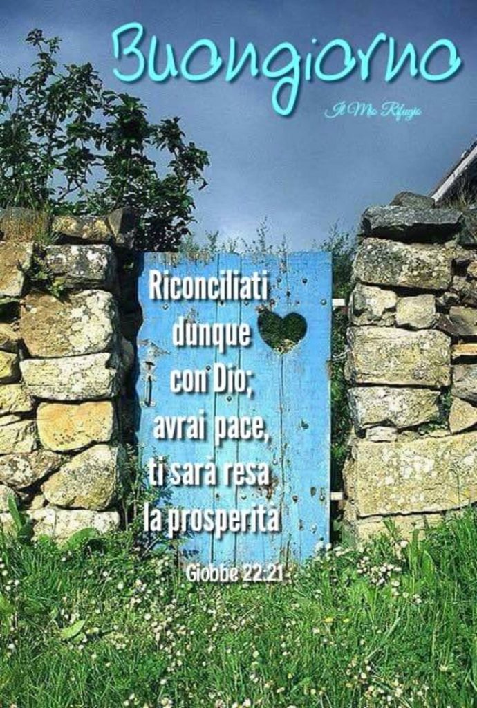 Buongiorno. Riconciliati dunque con Dio; avrai pace, ti sarà resa la prosperità. (Giobbe 22:21)