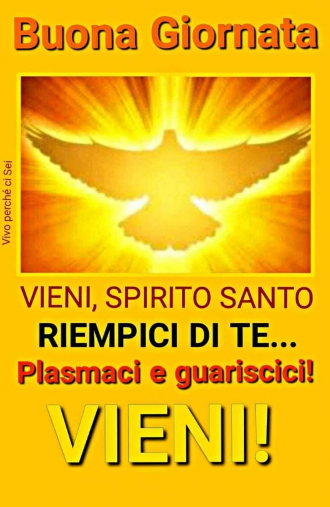 Buona Giornata. Vieni, Spirito Santo! RIEMPICI DI TE... Plasmaci e guariscici! VIENI!