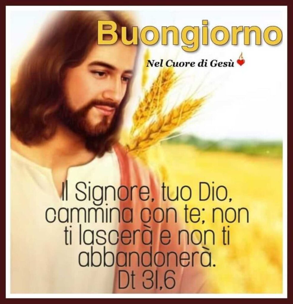 Buongiorno. Il Signore, tuo Dio, cammina con te: non ti lascerà e non ti abbandonerà. (Dt 31,6)