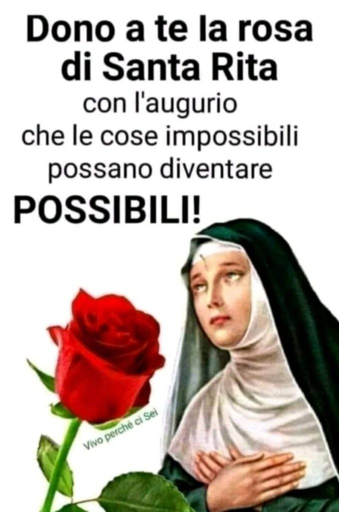 Dono a te la rosa di Santa Rita che l'augurio che le cose impossibili possano diventare possibili!
