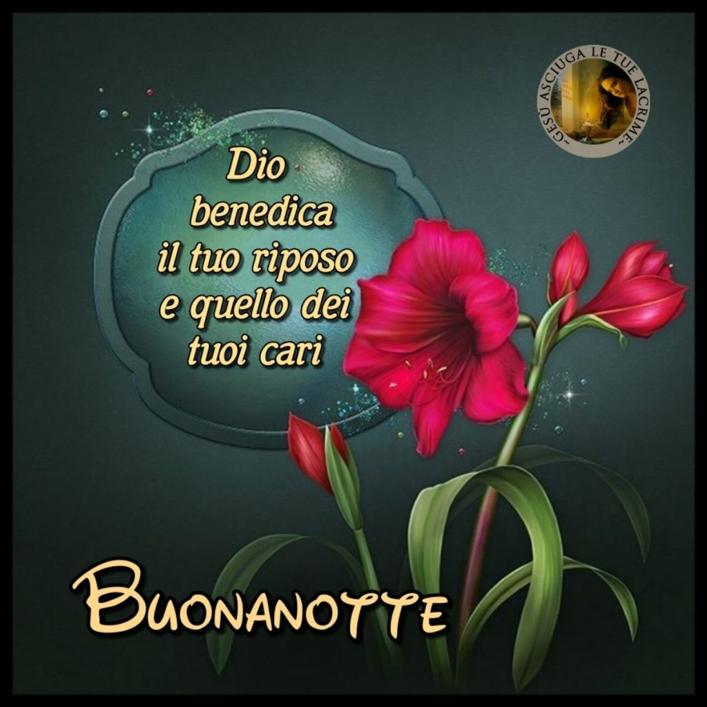 Dio benedica il tuo riposo e quello dei tuoi cari. Buonanotte