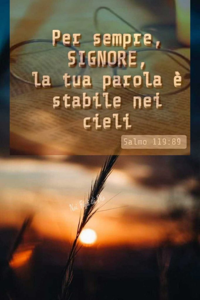 Per sempre, Signore, la tua parola è stabile nei cieli. (Salmo 119:89)