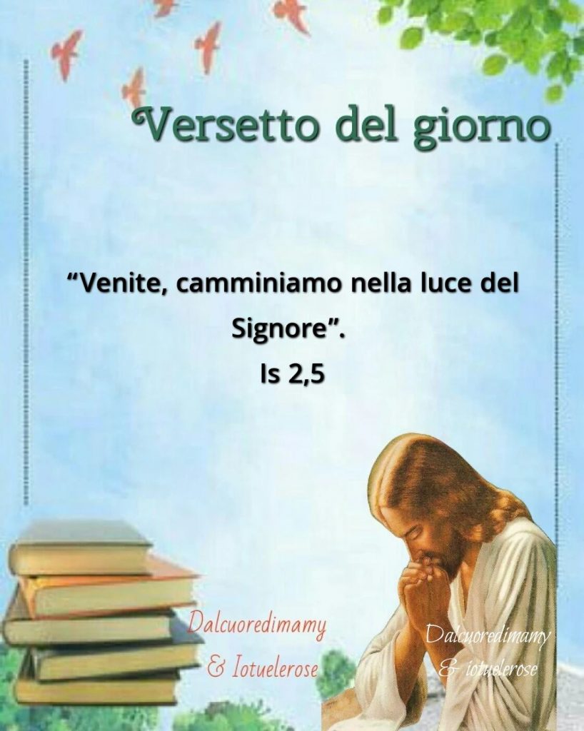 Versetto del Giorno: "Venite, camminiamo nella luce del Signore." (Isaia 2,5)