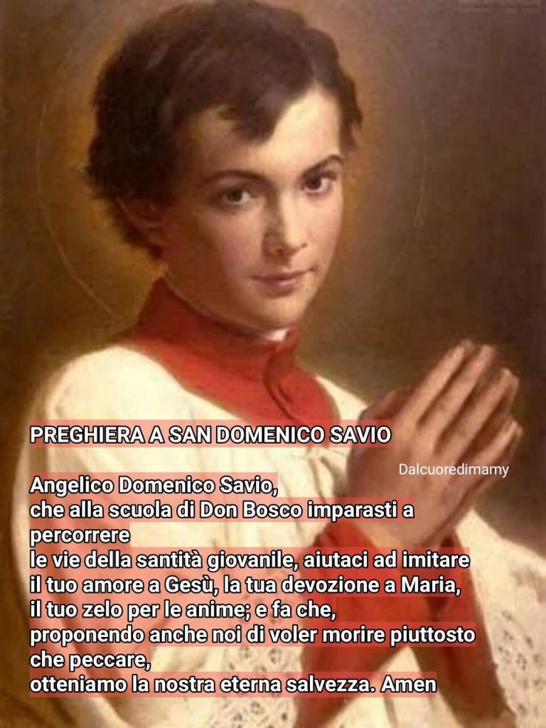 Preghiera a San Domenico Savio