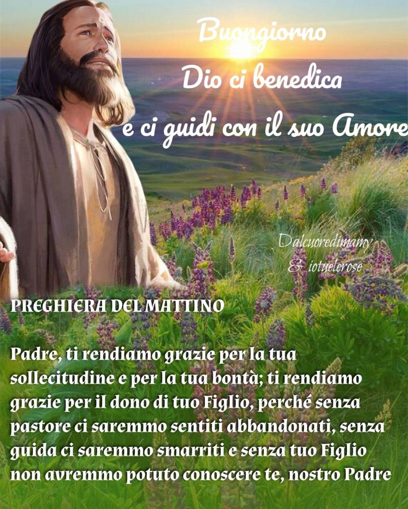 Padre, ti rendiamo grazie per la tua sollecitudine e per la tua bontà; ti rendiamo grazie per il dono di tuo Figlio, perché senza pastore ci saremmo sentiti abbandonati, senza guida ci saremmo smarriti e senza Tuo Figlio non avremmo potuto conoscere Te, nostro Padre.