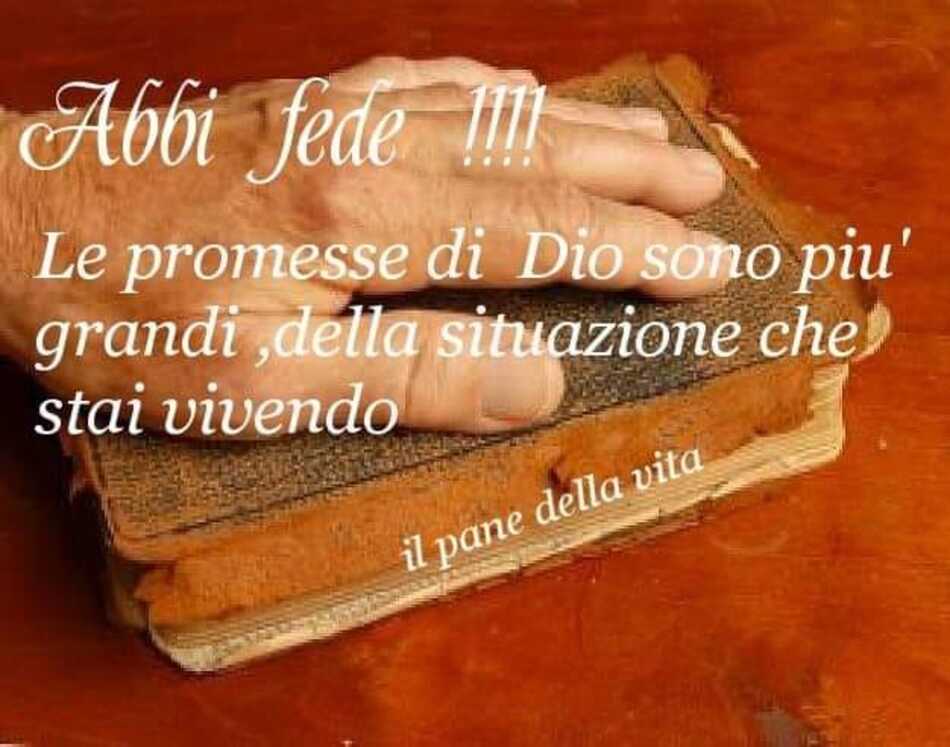 Abbi fede !!! Le promesse di Dio sono più grandi della situazione che stai vivendo.