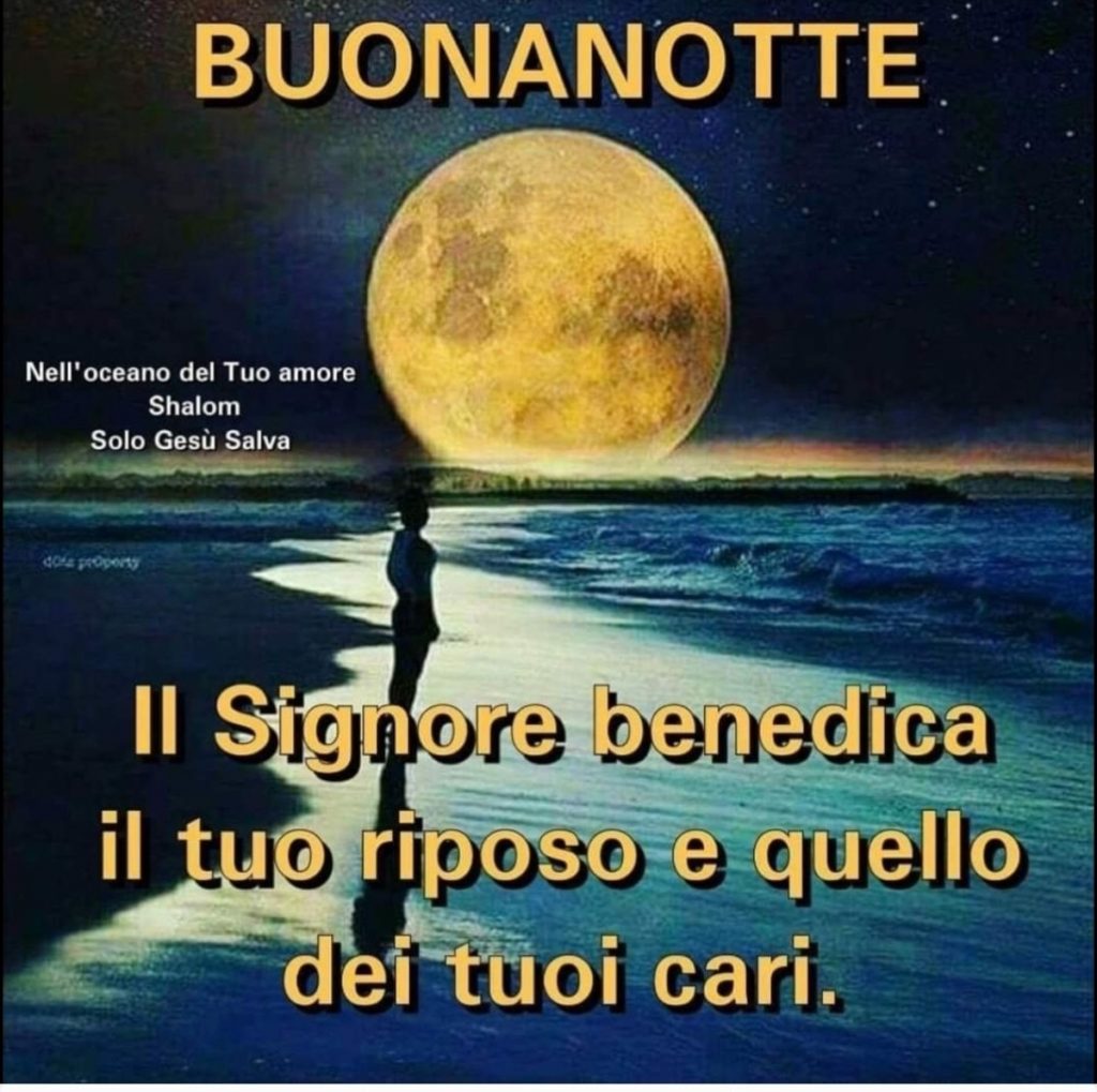 BUONANOTTE. Il Signore benedica il tuo riposo e quello dei tuoi cari.