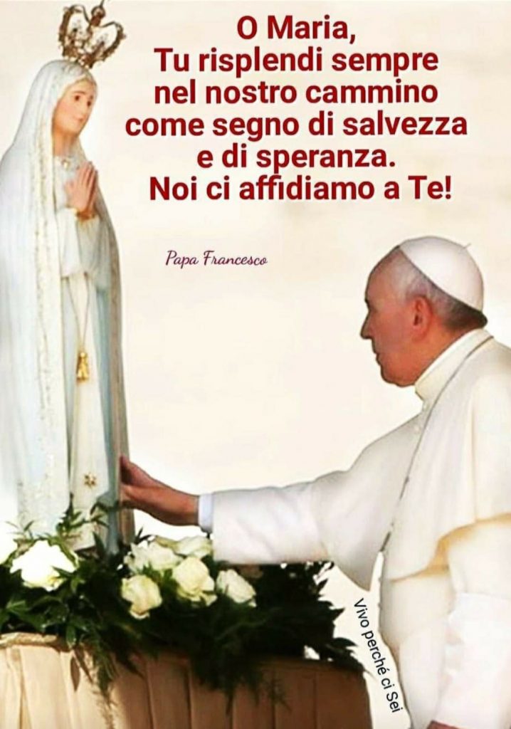 "O Maria, Tu risplendi sempre nel nostro cammino come segno di salvezza e di speranza. Noi ci affidiamo a Te!" - Le migliori citazioni di Papa Francesco