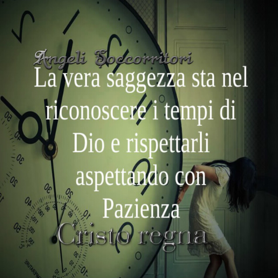 La vera saggezza sta nel riconoscere i tempi di Dio e rispettarli aspettando con pazienza