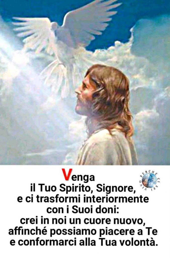 Venga il Tuo Spirito, Signore, e ci trasformi interiormente con i Suoi doni: crei in noi un cuore nuovo, affinché possiamo piacere a Te, e conformarci alla Tua volontà.