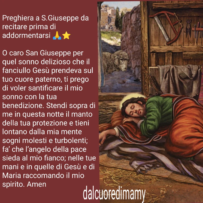 Preghiera a San Giuseppe da recitare prima di addormentarsi.