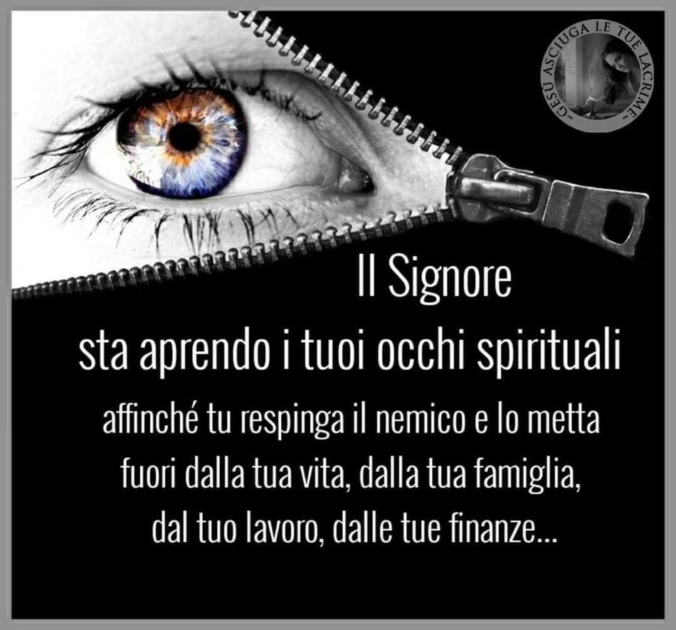 Il Signore sta aprendo i tuoi occhi spirituali affinché tu respinga il nemico e lo metta fuori dalla tua vita, dalla tua famiglia, dal tuo lavoro, dalle tue finanze...